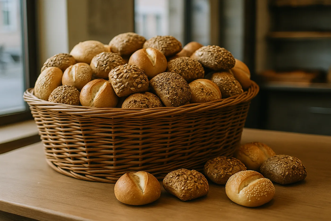 Brötchen und Körnerbrötchen
