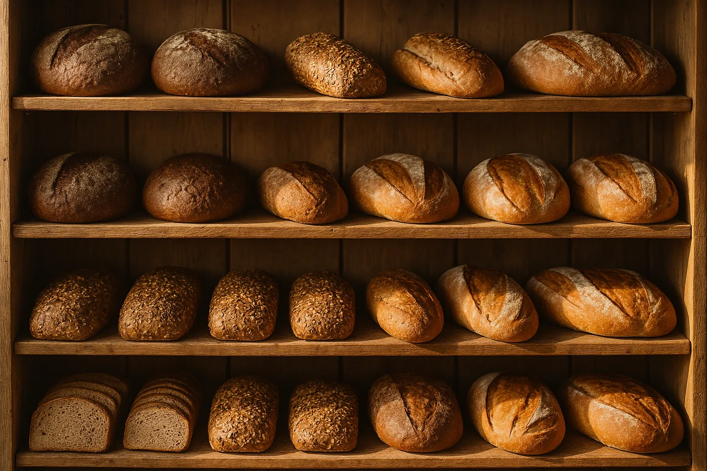 Zwei Brotlaibe auf einem Holzbrett