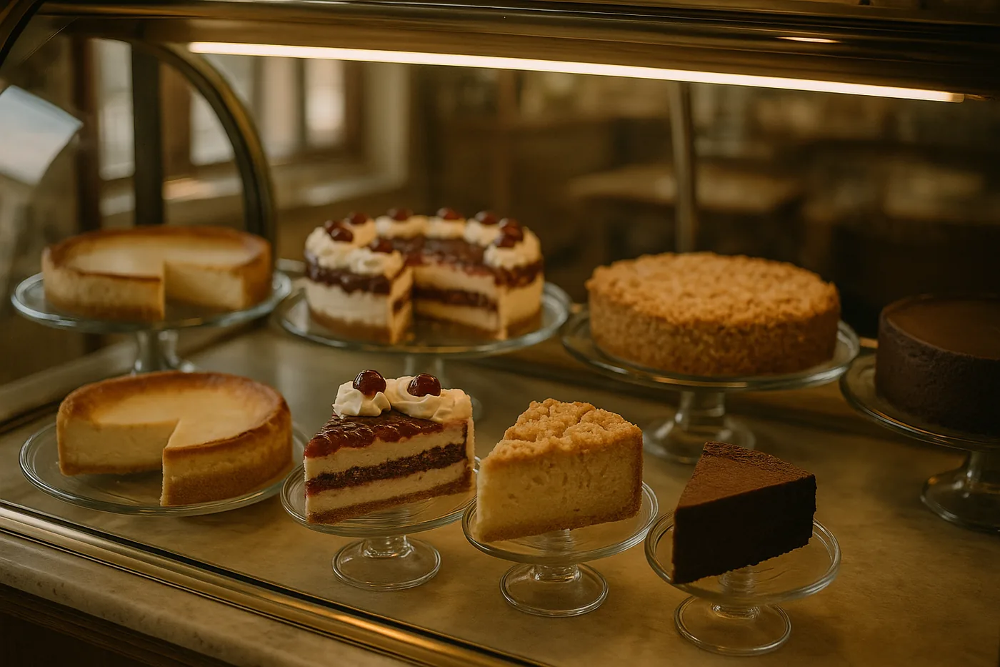 Zwei Stück Torte auf Tellern